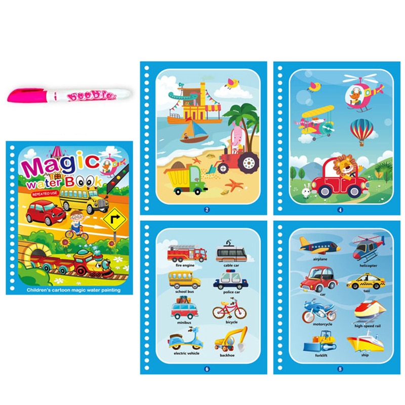 Reusable Magical Water Drawing Book with Pen Kids Toys childrensterritory