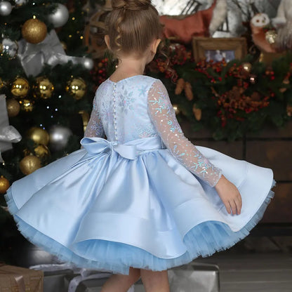 Kids Girls Sequins Princess Ball Gown for Prom Party