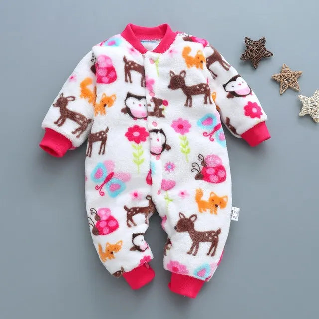 Baby Kids Cartoon Design Winter Bodysuits
