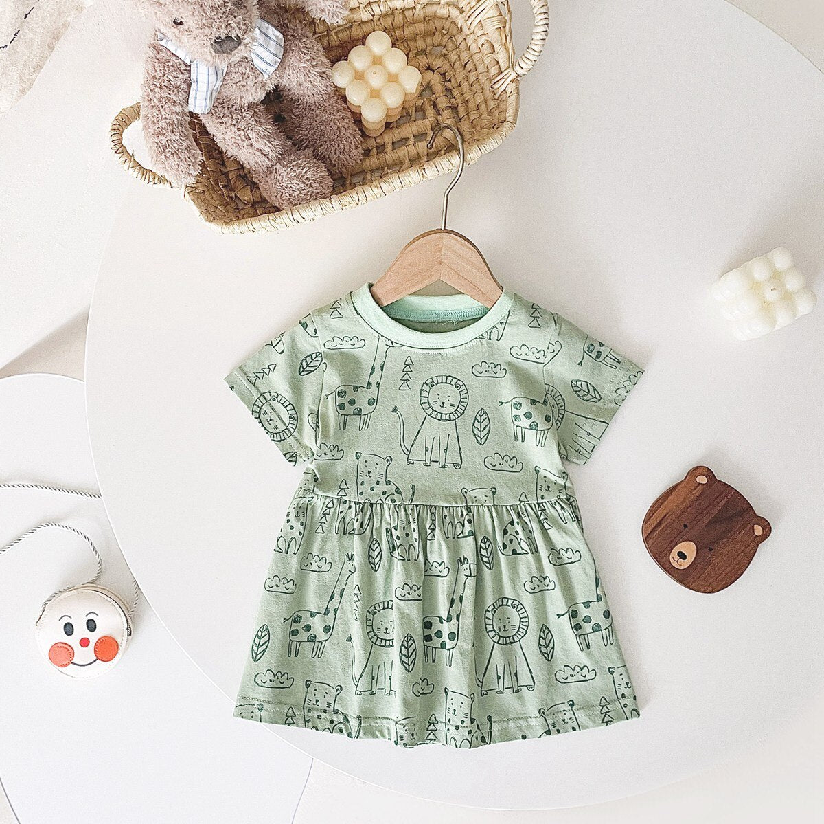 Animal Print Infant Girls Summer Holiday Casual Dresses childrensterritory