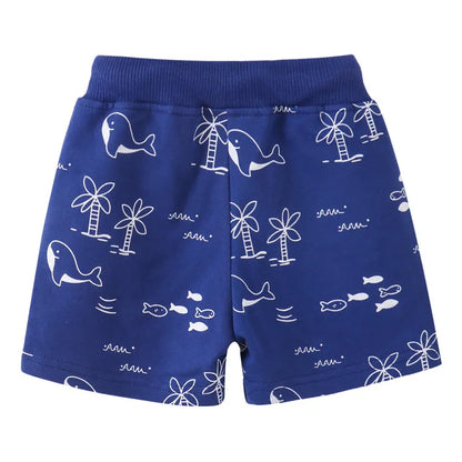 Cartoon Print Summer Drawstring Shorts For Boys Girls childrensterritory