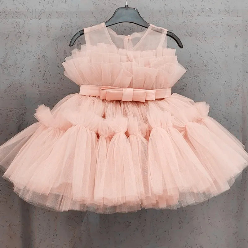 Baby/Toddler Girls Elegant Sleeveless Tulle Formal Dresses childrensterritory