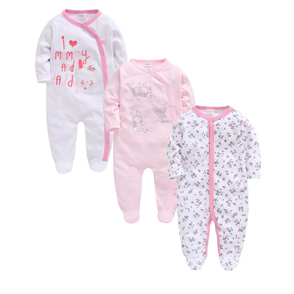 3-4 Pcs/Lot Baby Girls Boys Cartoon Design Cotton Rompers