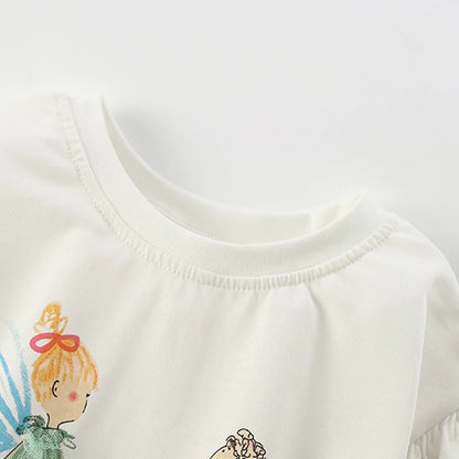 Cartoon Fairy Design Little Girls Autumn Spring Tops childrensterritory
