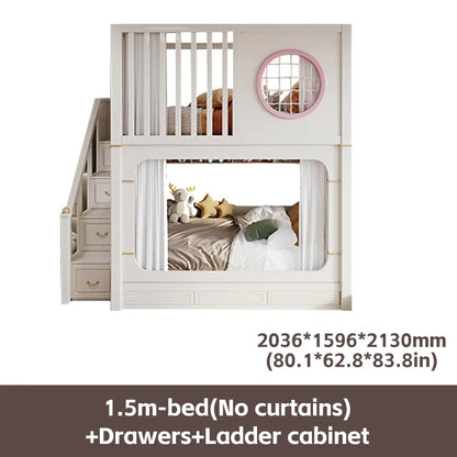 Solid Wooden Multifunctional Kids Bunk Beds with Ladder childrensterritory
