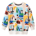 Cartoon Cars Print Long Sleeve Kids Sweatshirts