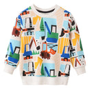 Cartoon Cars Print Long Sleeve Kids Sweatshirts