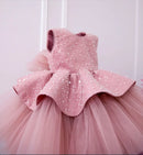 Girls Sleeveless Bow Flower Design Birthday Party Dresses childrensterritory