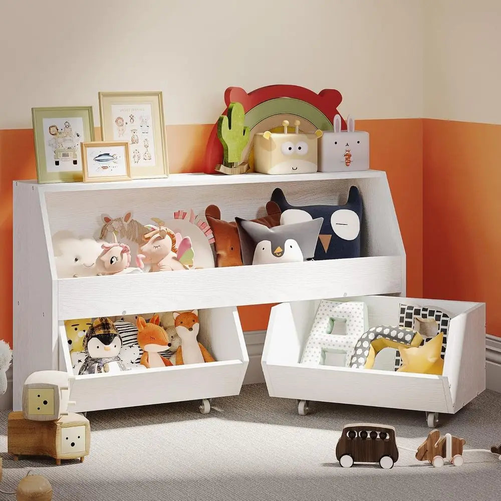 Large Toy Storage Cabinet with Two Moveable Drawers
