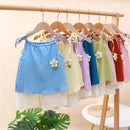 Kids Girls' Outfit Sets with Floral Embellished Halter Tops and Shorts childrensterritory