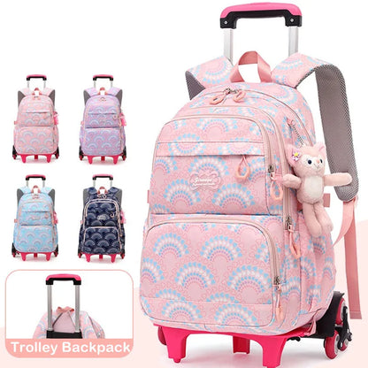 Waterproof Printed School Bags Set with or without Wheels for Kids