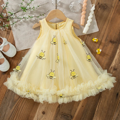 Kids Girls Elegant Embroidery Pattern Summer Party Dress