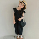 Summertime Girls' Bowknot Nylon Lace Design Textured Top + Pants childrensterritory