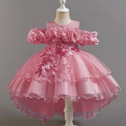 Beaded Sequined First Birthday Party Dresses for Baby Girls