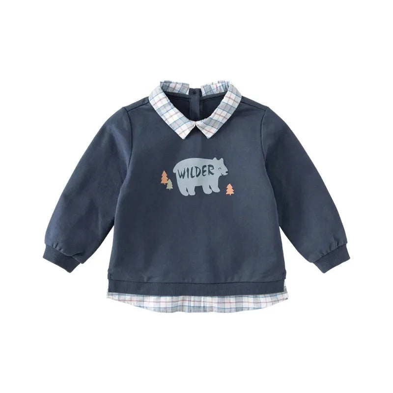 Little Boy’s Cartoon Design Casual Cotton Sweatshirt childrensterritory