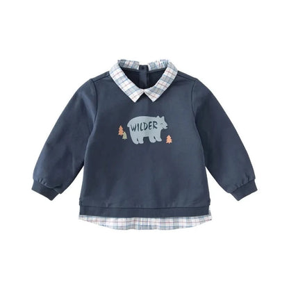 Little Boy’s Cartoon Design Casual Cotton Sweatshirt childrensterritory