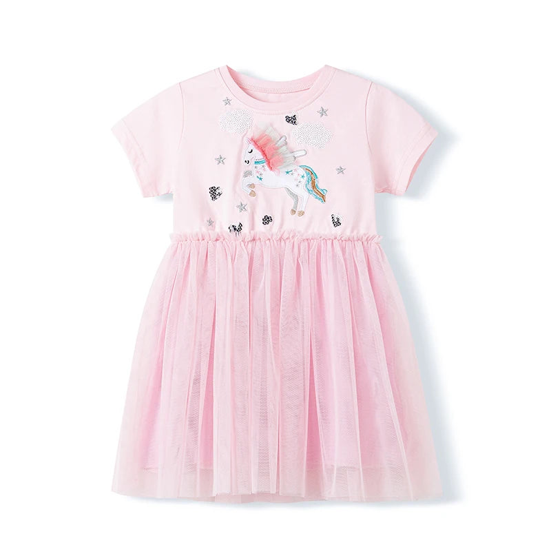 Girls Embroidered Cartoon Design Summer Dresses childrensterritory