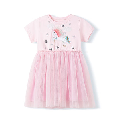 Girls Embroidered Cartoon Design Summer Dresses childrensterritory