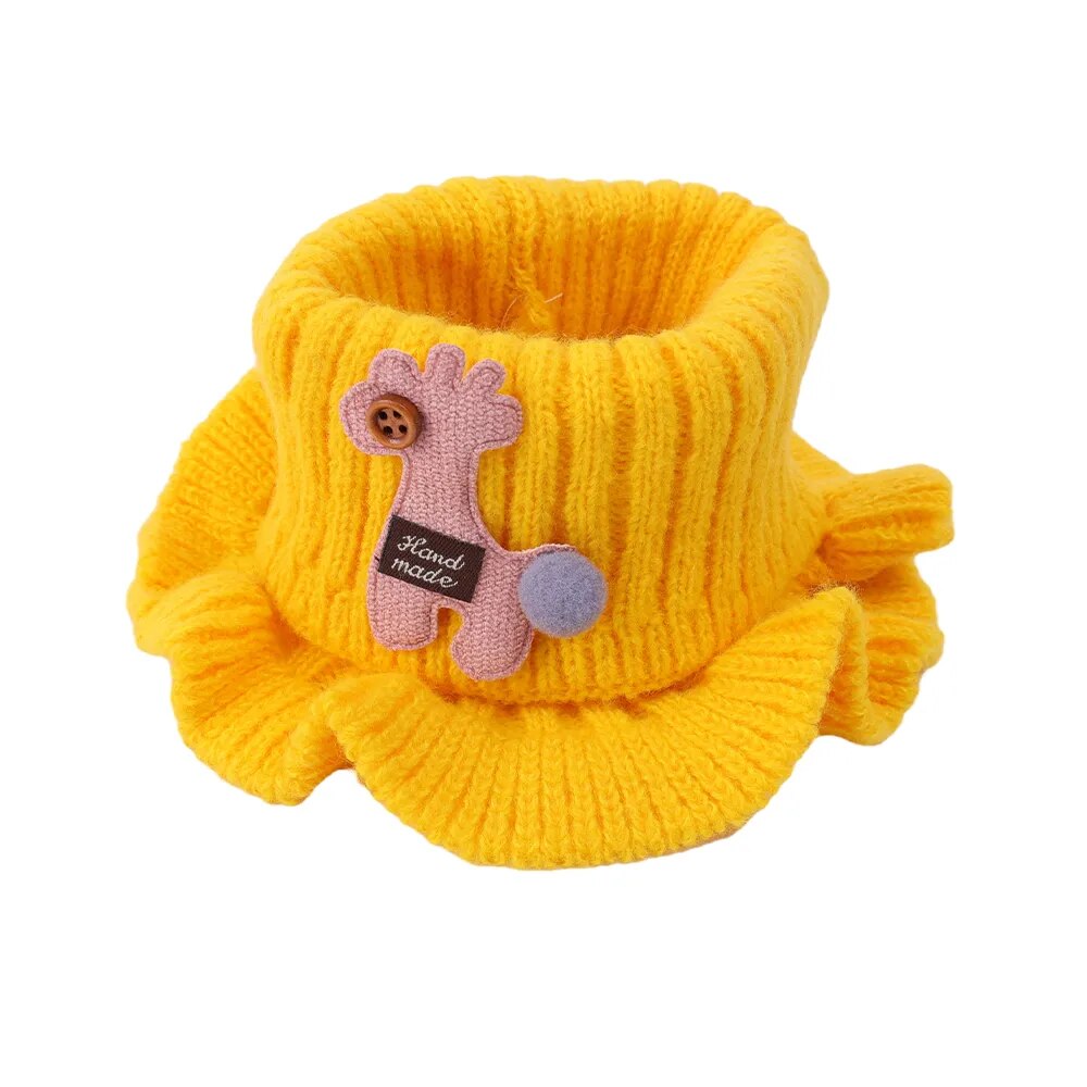 Kids Warm Thick Cartoon Giraffe Knit Scarfs Neck Sets childrensterritory