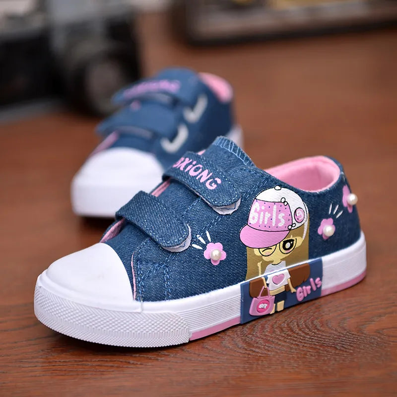 Kids Non-slip Breathable Canvas Shoes Flat Sneakers childrensterritory