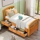 Twin-size Wooden Bed with 6 Drawers for Kids childrensterritory