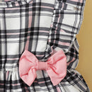 Newborn Girl Plaid Design Summer Romper and Hat Set childrensterritory