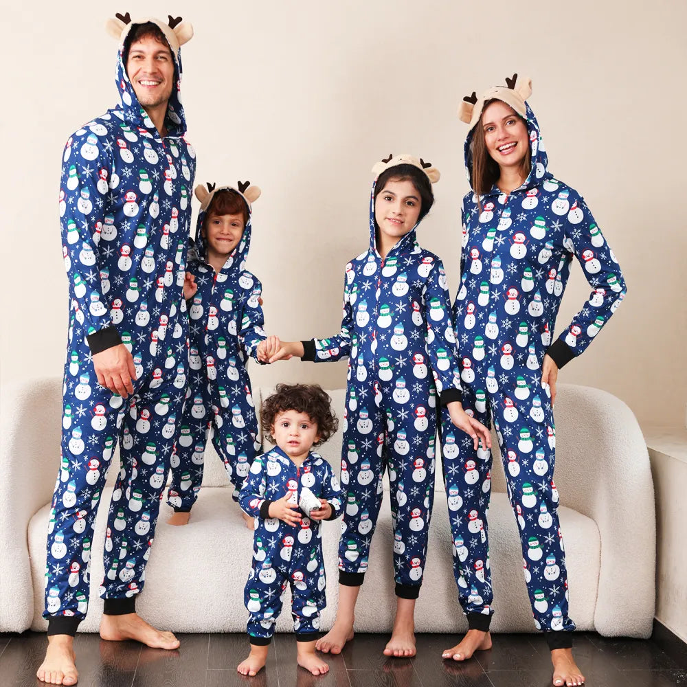 Warm Snowman Print Christmas Matching Pajamas for Family childrensterritory