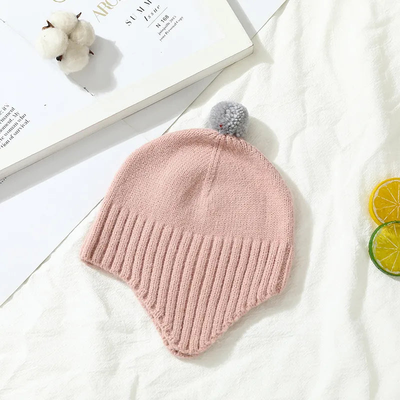 Cartoon Bear Ear Protection Knitted Hat for Toddler Boys Girls childrensterritory