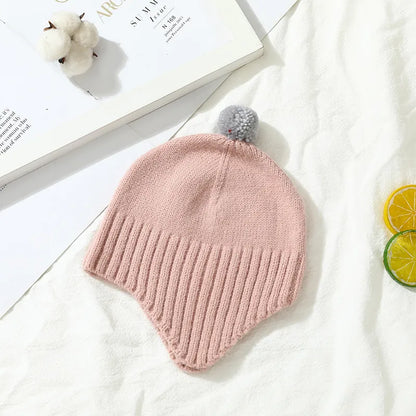 Cartoon Bear Ear Protection Knitted Hat for Toddler Boys Girls childrensterritory