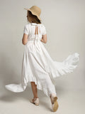 Lace Design Kids Girls Long Cotton Dresses for Summer