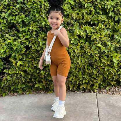 Little Girl Sleeveless Overall Jumpsuit for Summer childrensterritory