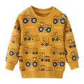 Cartoon Cars Print Long Sleeve Kids Sweatshirts