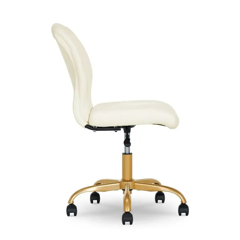Adaptable Armless Office Chair with Cushioned Seat and Back childrensterritory