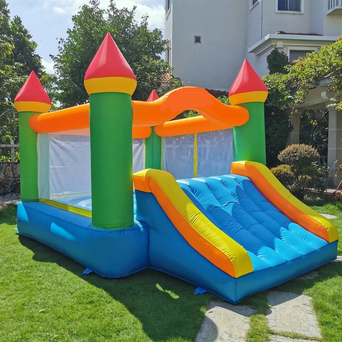 12*9*8ft Inflatable Bounce House With Slide For Kids childrensterritory