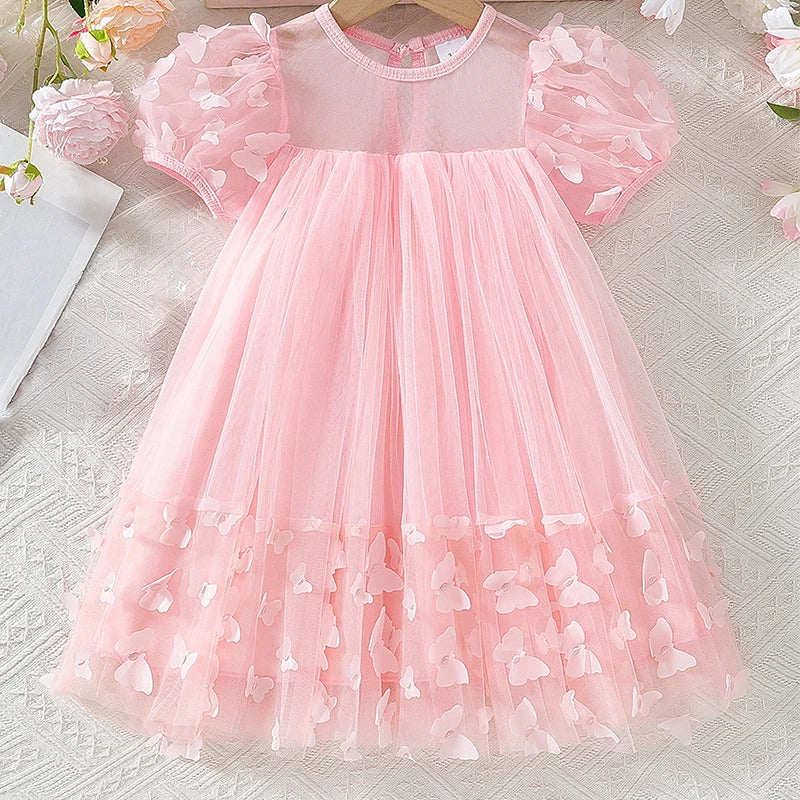 Flower Design Cute Summer Princess Dresses for Girls