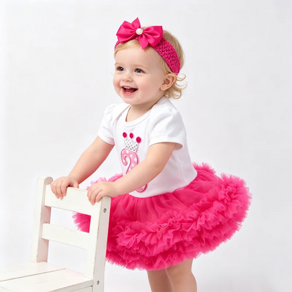 Newborn Girls White Bodysuit with Pettiskirt Tutu Outfits