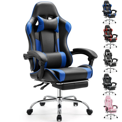 Adjustable Swivel Gaming Chair with Headrest and Spine Support childrensterritory