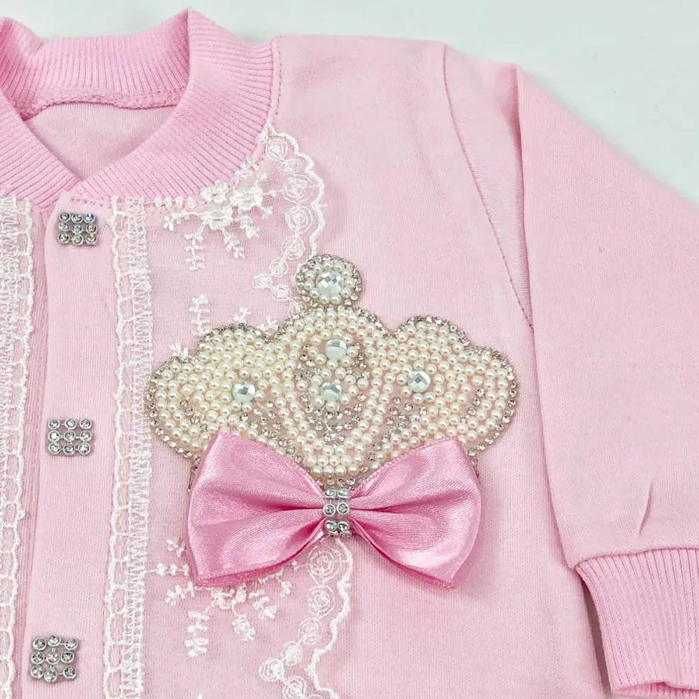 3pcs Pearly Crown Personalised Name Onesie for Newborn Babies childrensterritory
