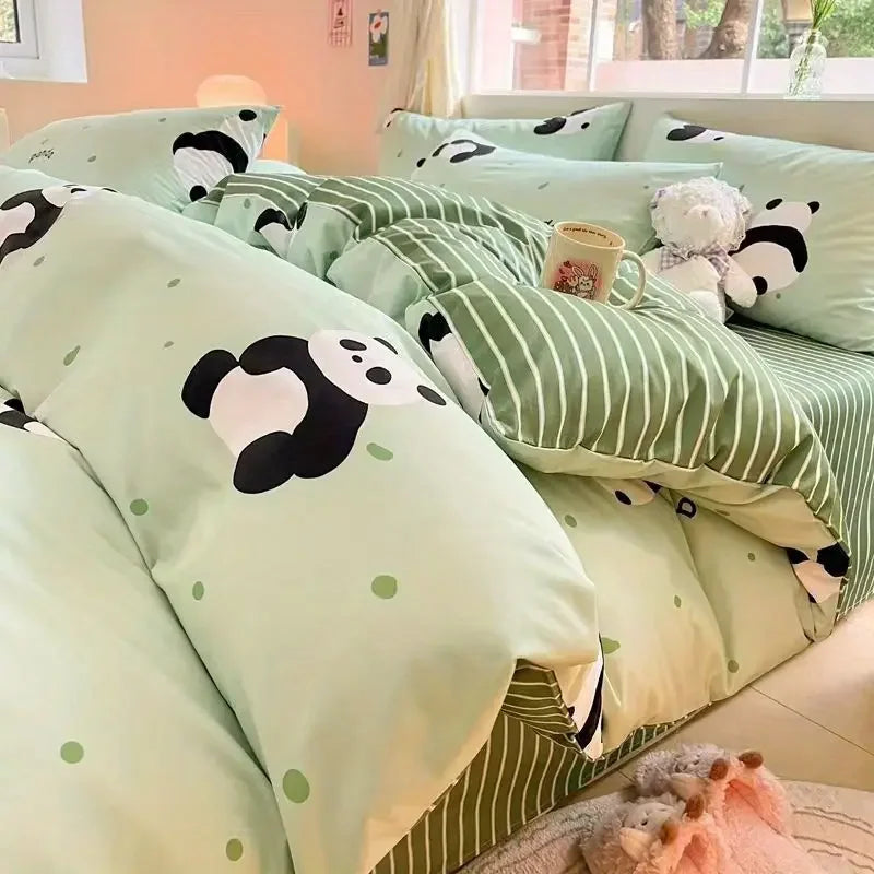 Soft & Colorful Cartoon Print Bedding Set for Kids