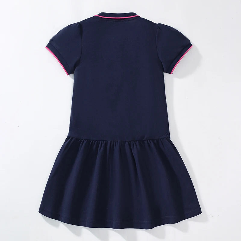 Girls Dinosaur Cartoon Print Summer Dresses childrensterritory