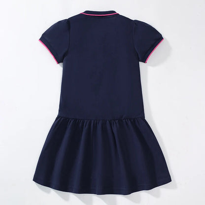 Girls Dinosaur Cartoon Print Summer Dresses childrensterritory