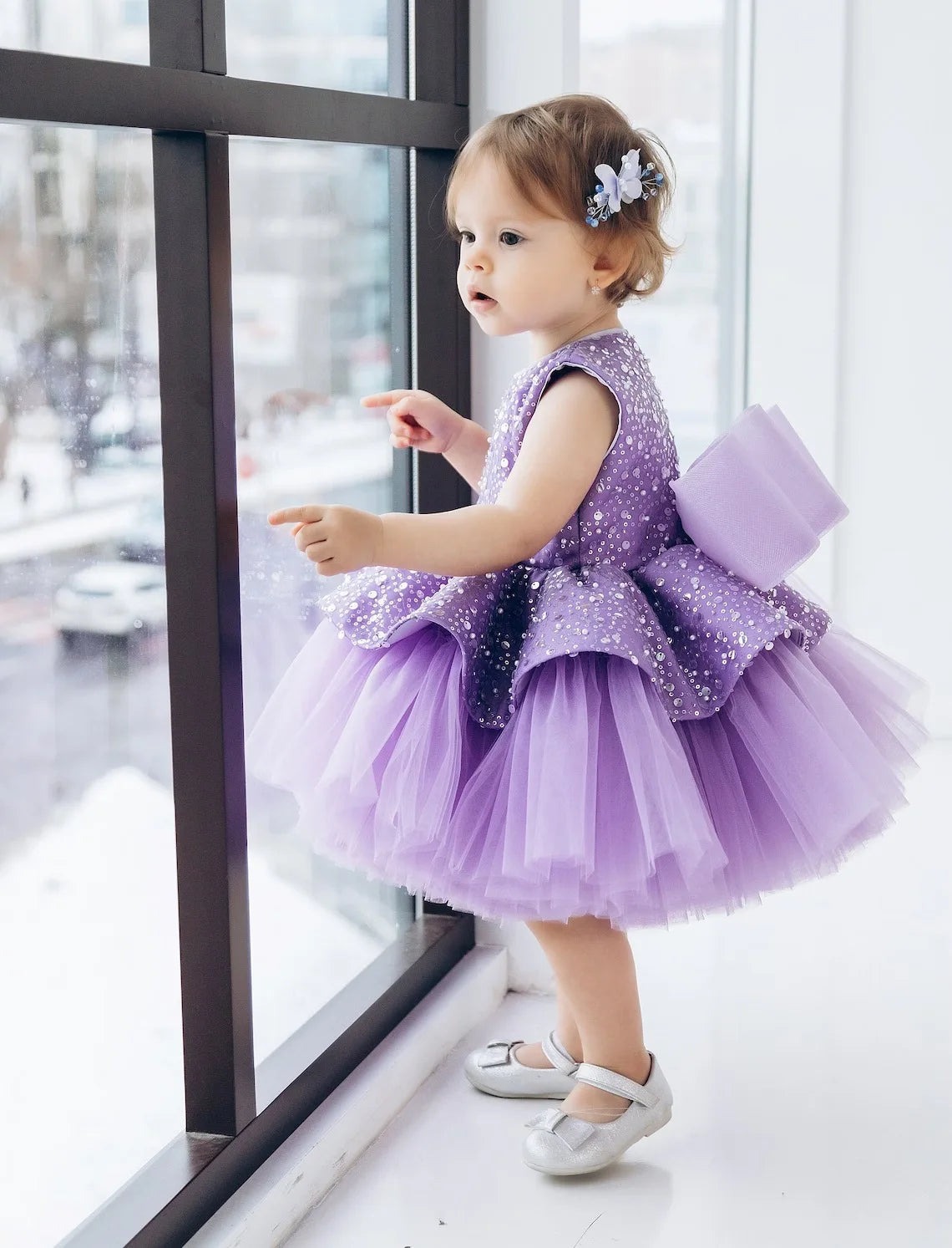 Lalic Beadings Design Tiered Tulle Flower Girl Dresses childrensterritory