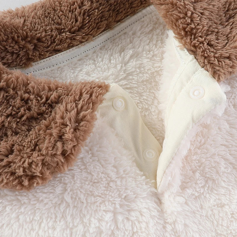Newborn Baby Collar Design Soft Winter Bodysuit