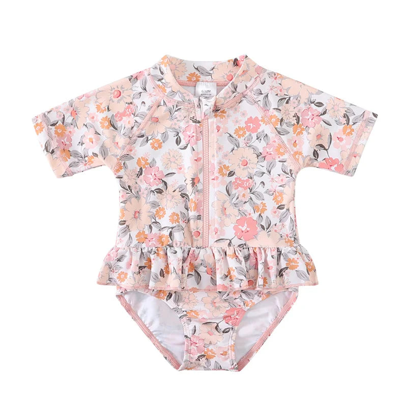 Toddler/Baby Girl Ruffle Printed One Piece Swimsuits