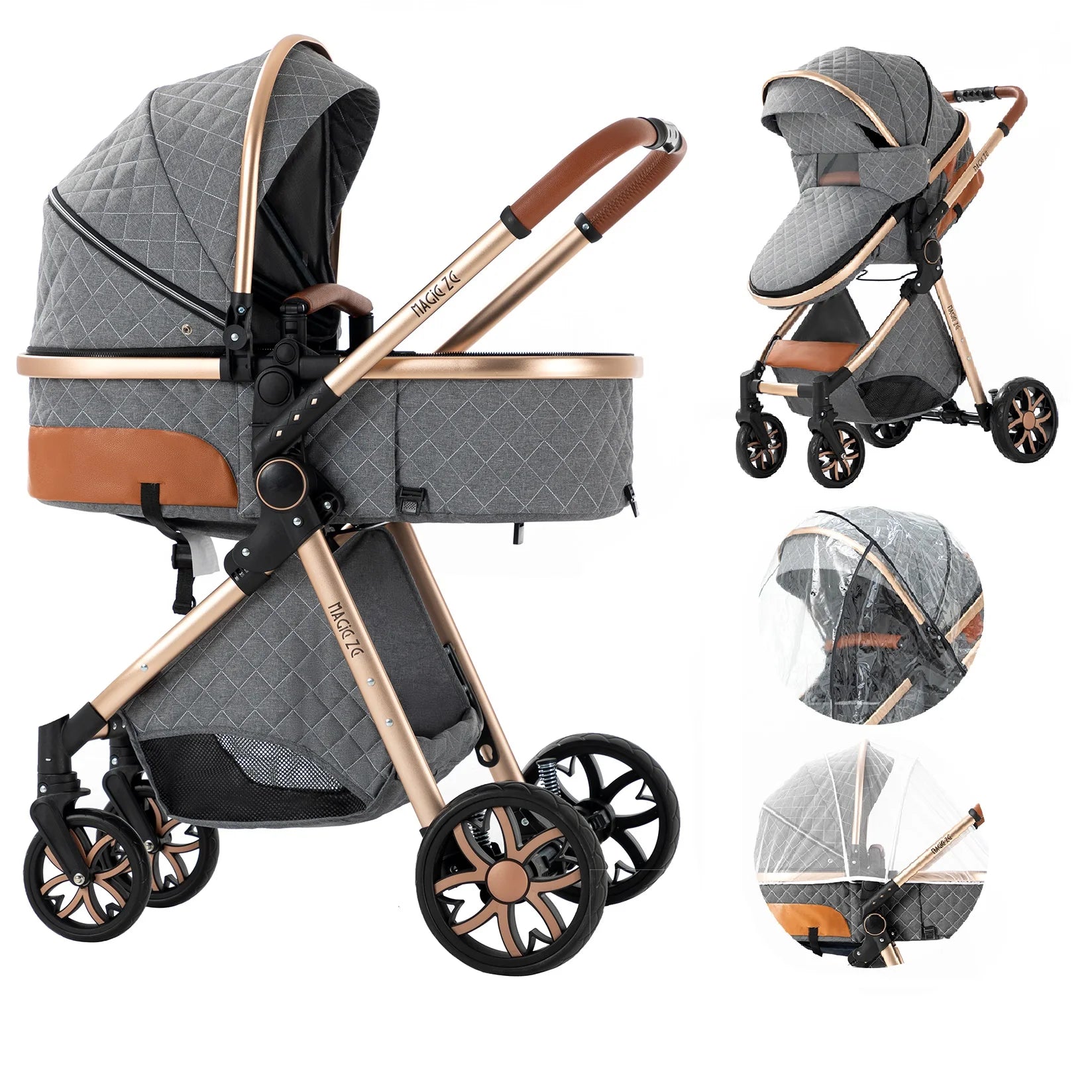 Luxury 2-in-1 Foldable High Landscape Baby Stroller