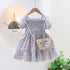 Kids Girls Floral Summer Princess Dress with Sling Bag childrensterritory