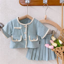 Kids' Korean Style 2-Piece Top and Wide-Legged Pants Suit for Girls childrensterritory
