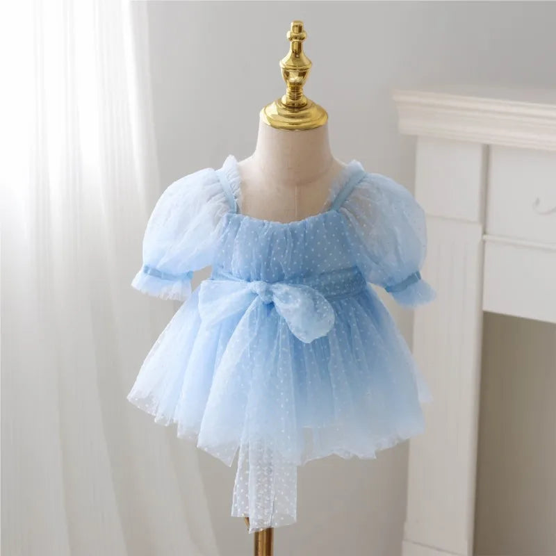 Baby Girl Dots Print Princess Tulle Romper Dresses for Summer