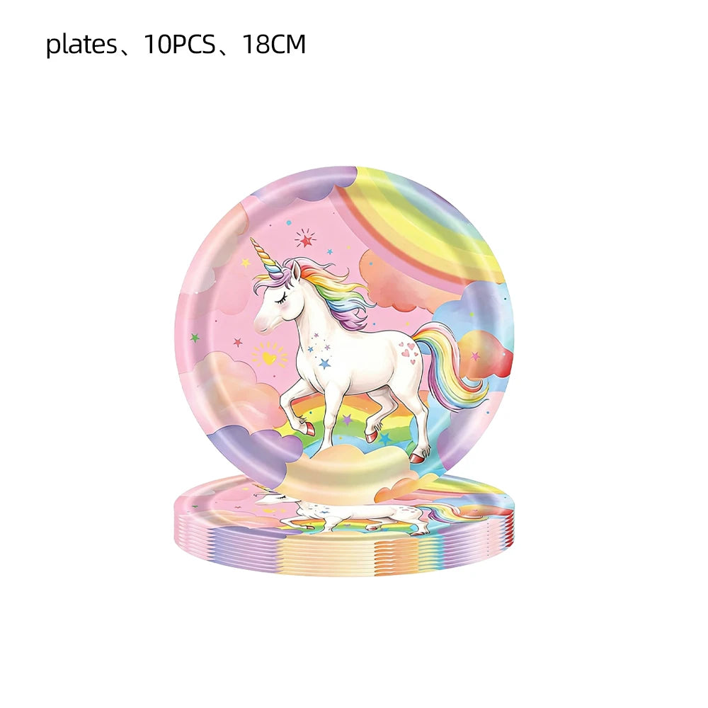 Kids Unicorn Theme Birthday Party Decorations Set