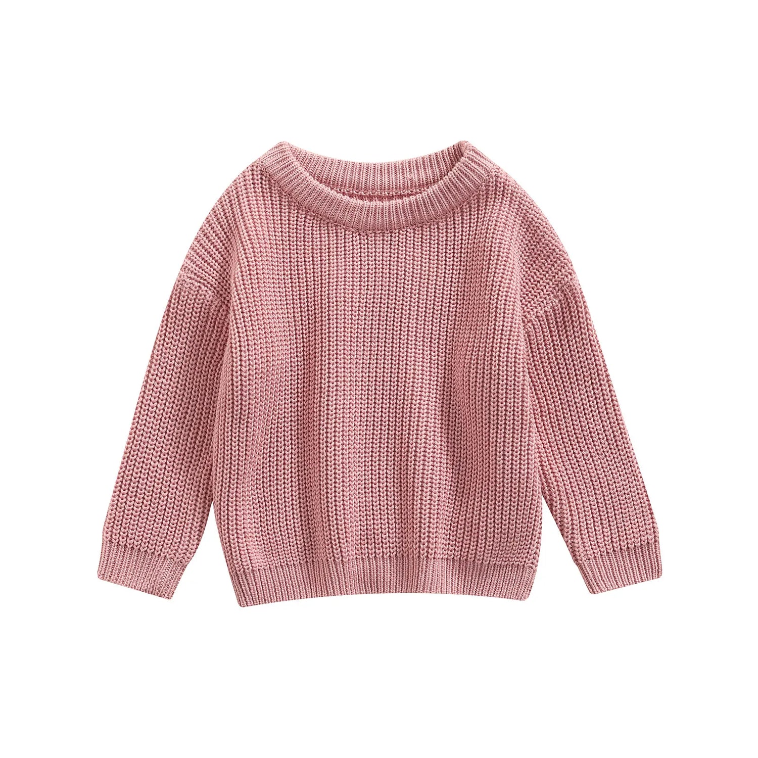 Baby Boys Girls Solid Color Long Sleeve Knit Sweaters childrensterritory